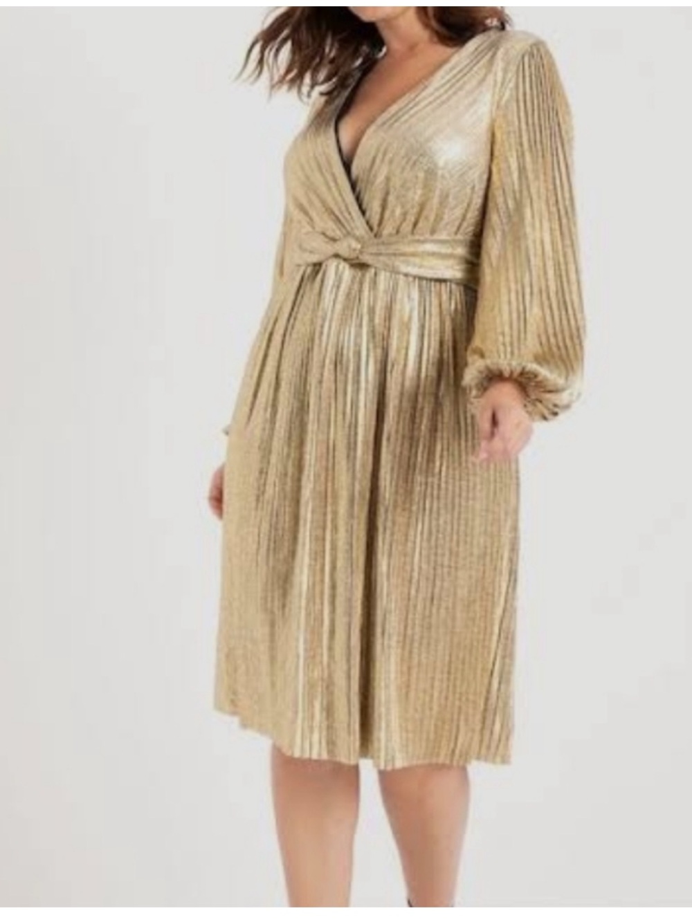 NWT Eliquii  Sequin Tie-Waist Mini Dress in Rose Gold Size 22